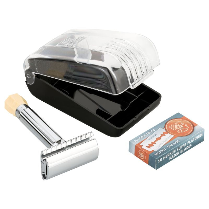 Set Răzuit Merkur 570 Herbertz - Oțel Inoxidabil, Accesorii Complete