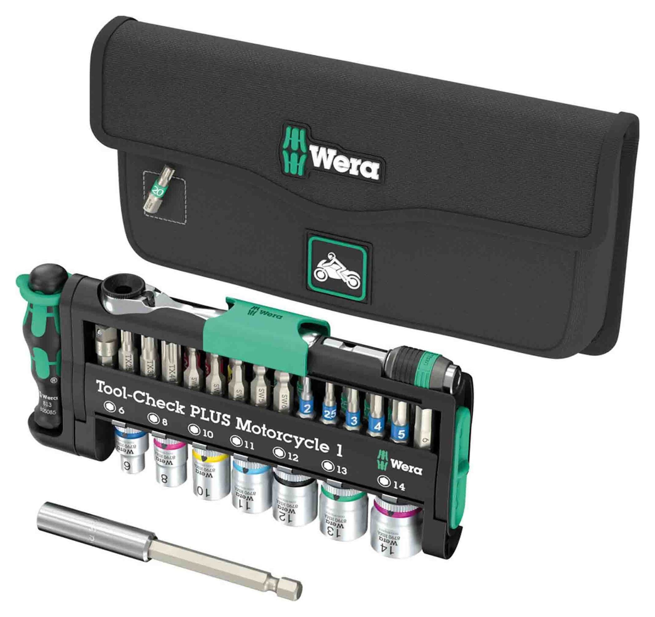 Set Scule Moto Tool-Check Plus Motorcycle 1 Wera - Compact, 40 Piese