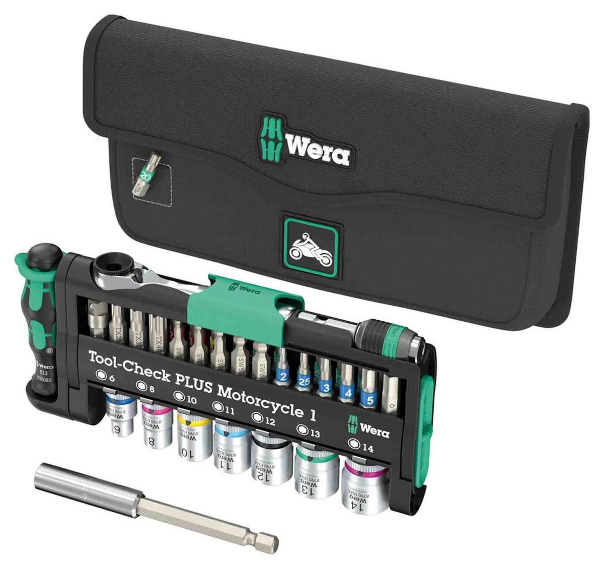 Set Scule Moto Tool-Check Plus Motorcycle 1 Wera - Compact, 40 Piese
