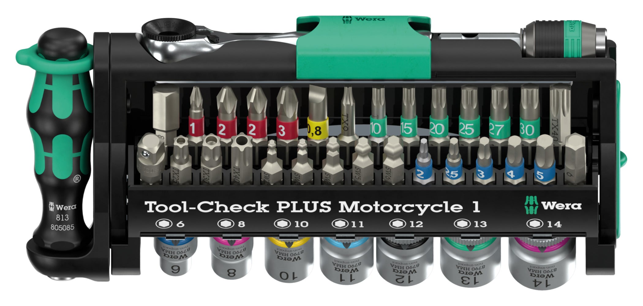 Set Scule Moto Tool-Check Plus Motorcycle 1 Wera - Compact, 40 Piese