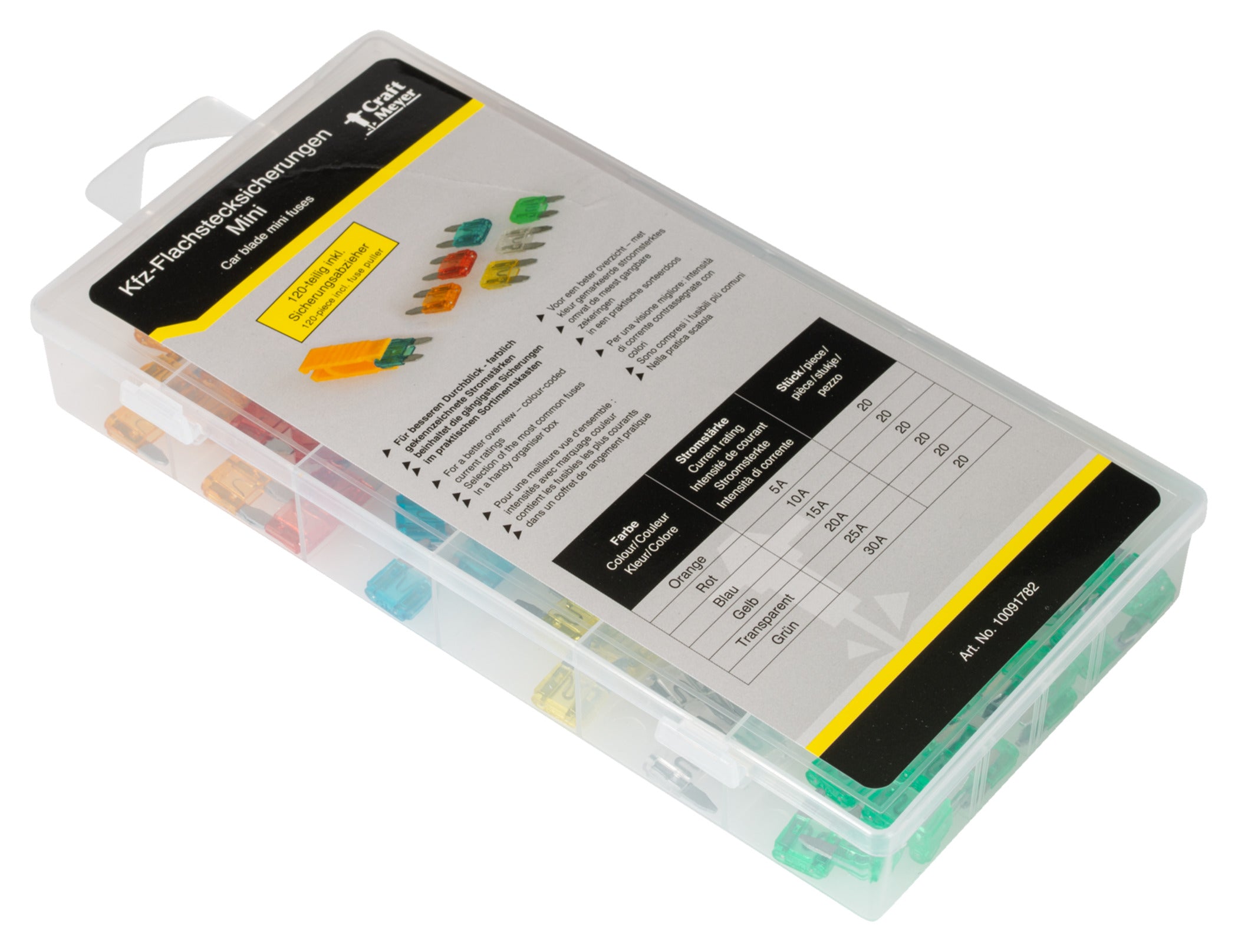 Set Siguranțe Auto Mini 120 buc. Craft-Meyer - Asortiment Complet