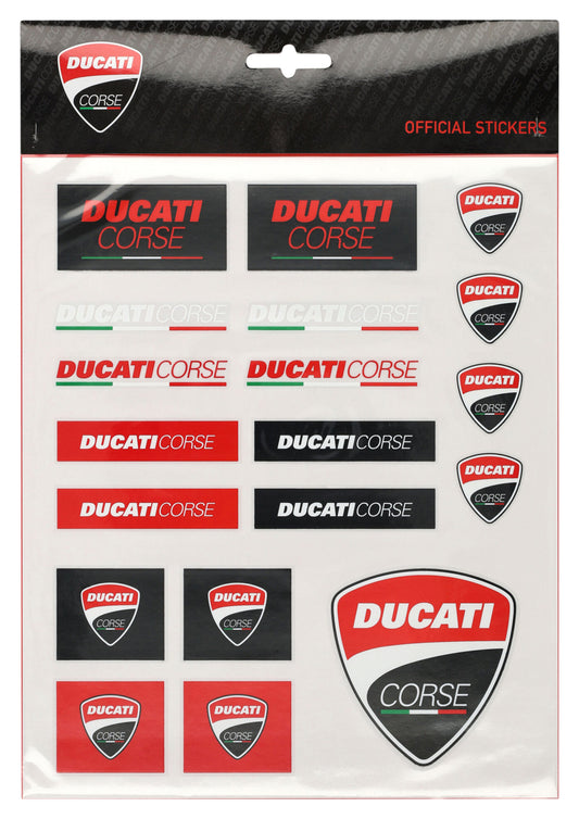 Set Stickere Ducati Corse - 19 Piese, Design Sportiv