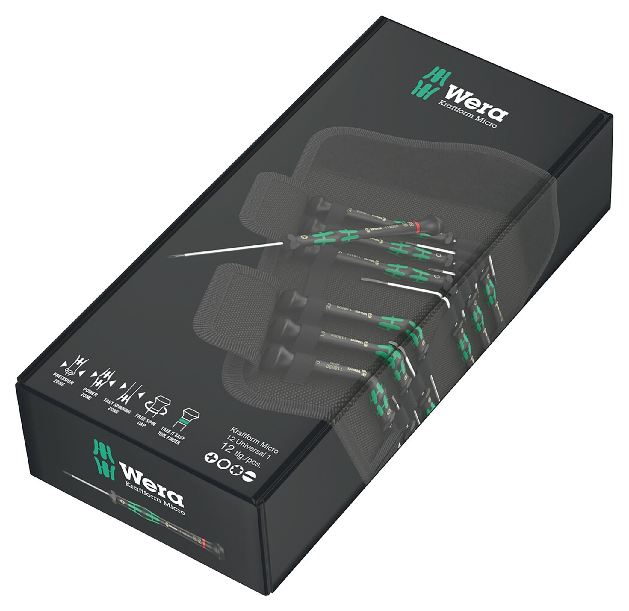 Set Șurubelnițe Precizie Kraftform Micro Wera - 12 piese, Electronice