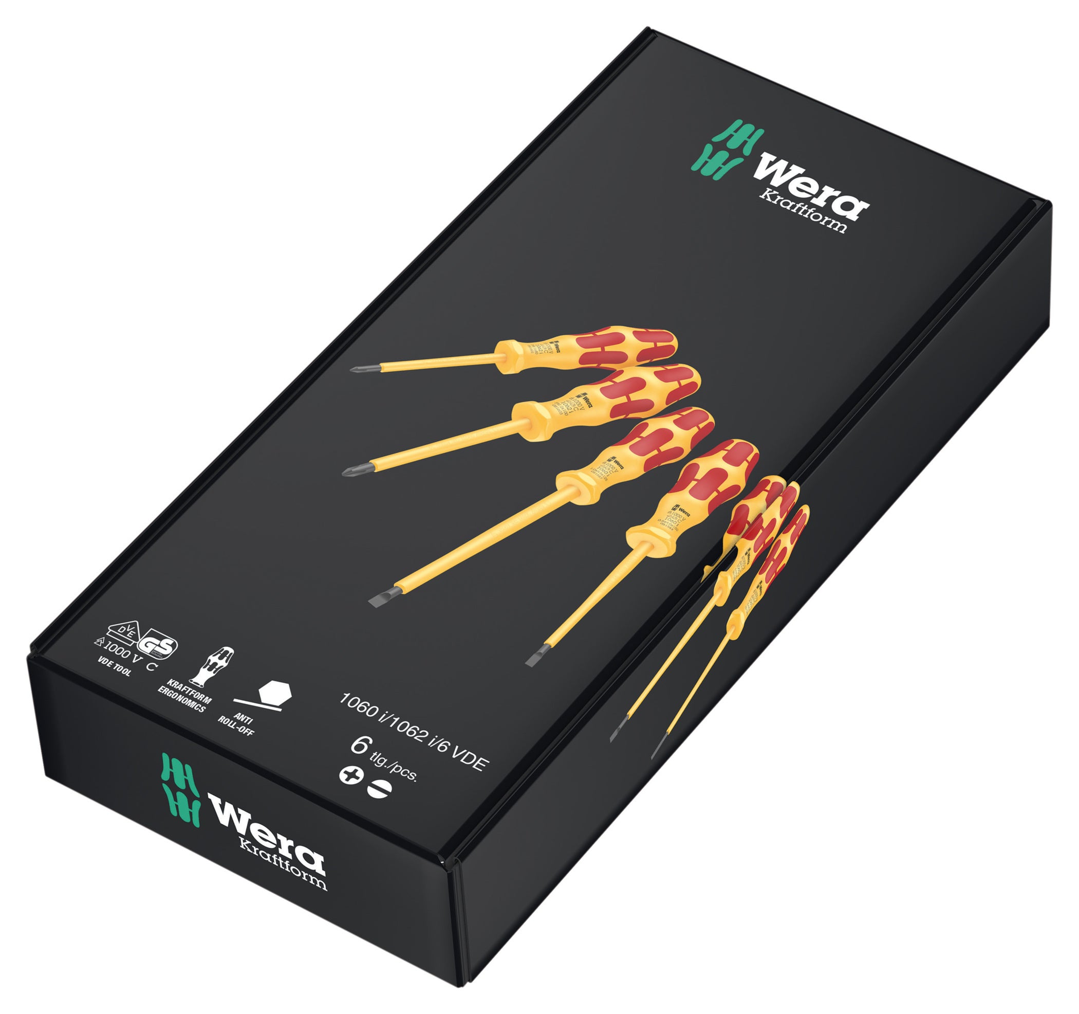 Set Șurubelnițe VDE Wera Kraftform - 6 Piese Izolate 1000V