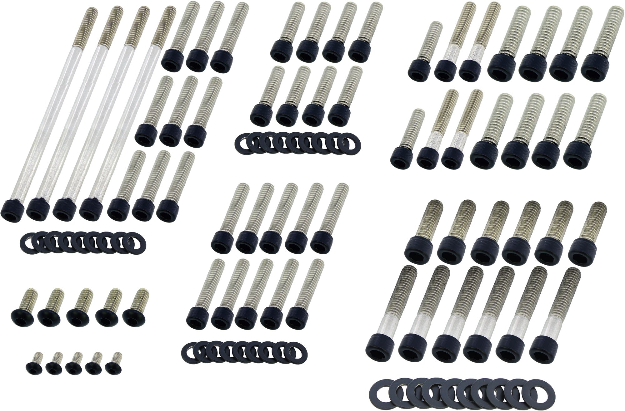 Set Șuruburi Negre HD Touring/FXR Louis - Inox Mat Anti-Coroziune