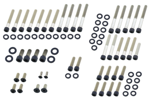 Set Șuruburi Negre Motor Harley Sportster '91+ - Louis, Inox Mat
