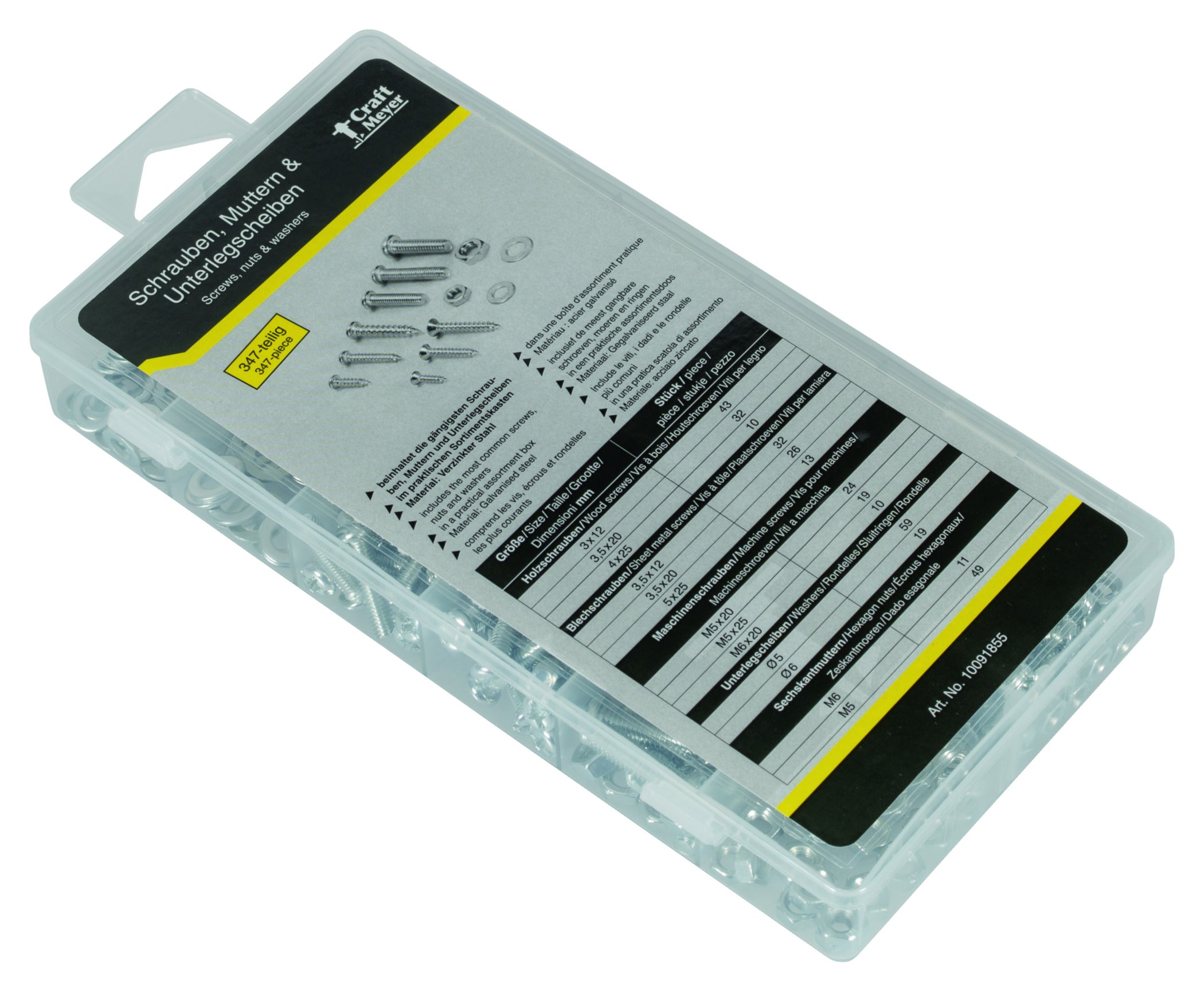 Set Șuruburi, Piulițe, Șaibe Craft-Meyer - 347 Piese Universal