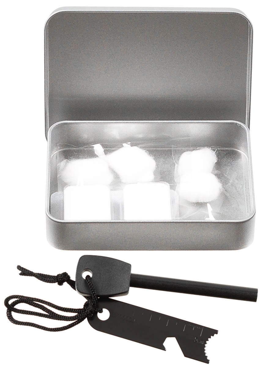 Set Survival Amnar și Pastile Combustibile MFH - Cutie metalică, 11.8x8.8x2.1cm