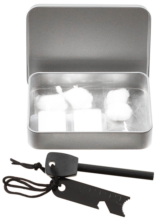 Set Survival Amnar și Pastile Combustibile MFH - Cutie metalică, 11.8x8.8x2.1cm