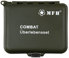 Set Survival Combat, 36 Piese Oliv MFH - Cutie Plastic, Oglindă Integrată