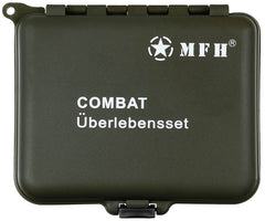 Set Survival Combat, 36 Piese Oliv MFH - Cutie Plastic, Oglindă Integrată