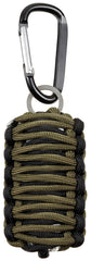Set Survival Parachute Cord Oliv/Negru MFH - Împletit Paracord, Cu Carabină