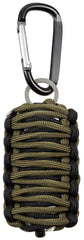 Set Survival Parachute Cord Oliv/Negru MFH - Împletit Paracord, Cu Carabină