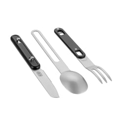 Set Tacâmuri Detașabile M-Tac, 3 Piese Oțel – Negru/Inox