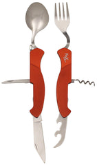 Set Tacâmuri Pliabil 6-în-1 Roșu FoxOutdoor - Oțel 2Cr14, Divizibil