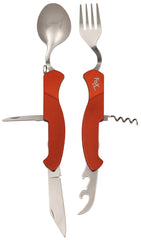 Set Tacâmuri Pliabil 6-în-1 Roșu FoxOutdoor - Oțel 2Cr14, Divizibil