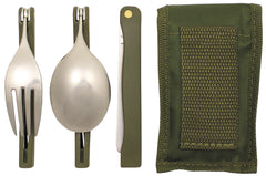 Set Tacâmuri Pliabile Camping Verde Oliv MFH - Pliabil, Etui Nylon