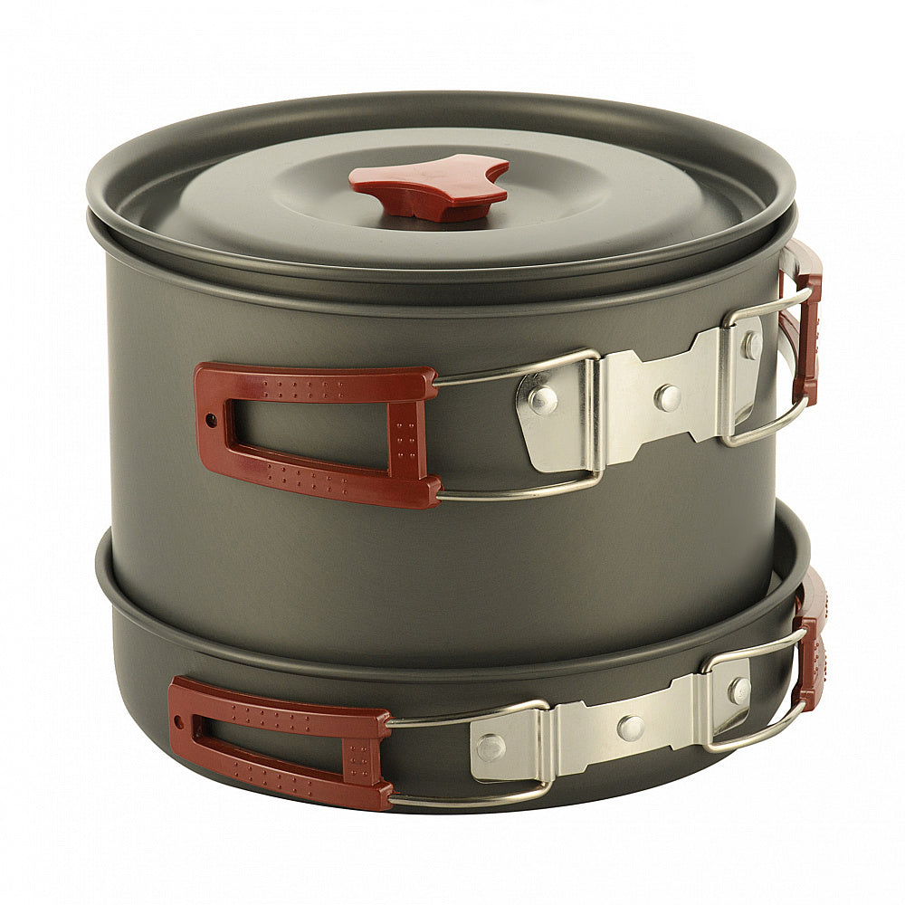 Set Veselă Camping M-Tac - Aluminiu Anodizat Gri pentru 4-5 Persoane