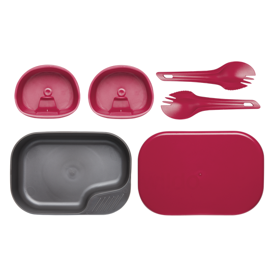 Set Veselă Camping Wildo Camp-A-Box DUO® Verde Deschis-Zmeură Compact