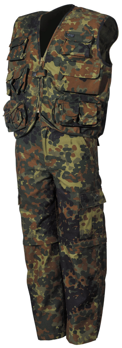Set Vestă și Pantaloni BW Camo Copii MFH - Versiune Vară, Craci Detașabili