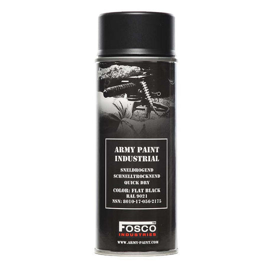 Set Vopsea Spray Militară 400ml Negru Fosco Industries - Camuflaj Mat Superior