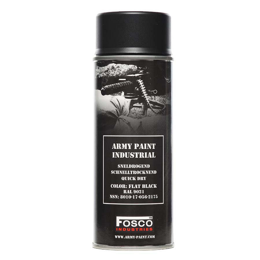 Set Vopsea Spray Militară 400ml Negru Fosco Industries - Camuflaj Mat Superior
