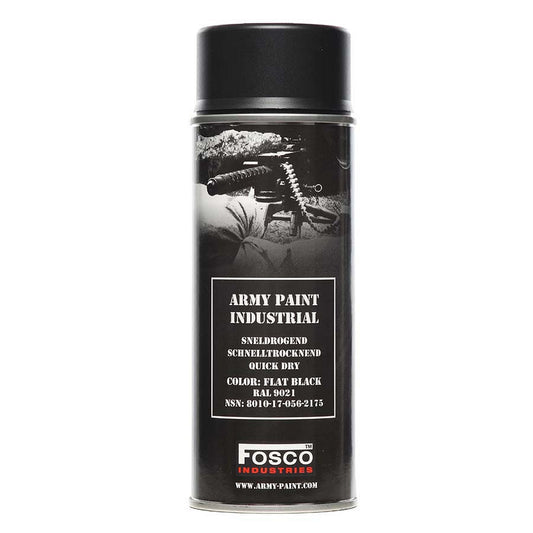 Set Vopsea Spray Militară 400ml Negru Fosco Industries - Camuflaj Mat Superior