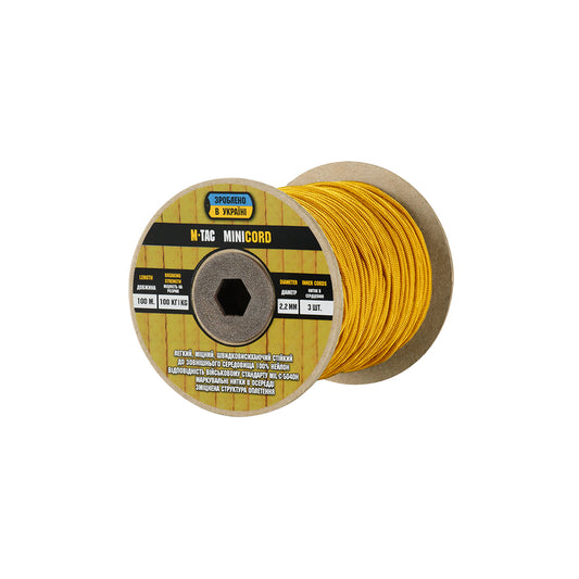 Sfoară Paracord Minicord 100m M-Tac - Galben Auriu Rezistent