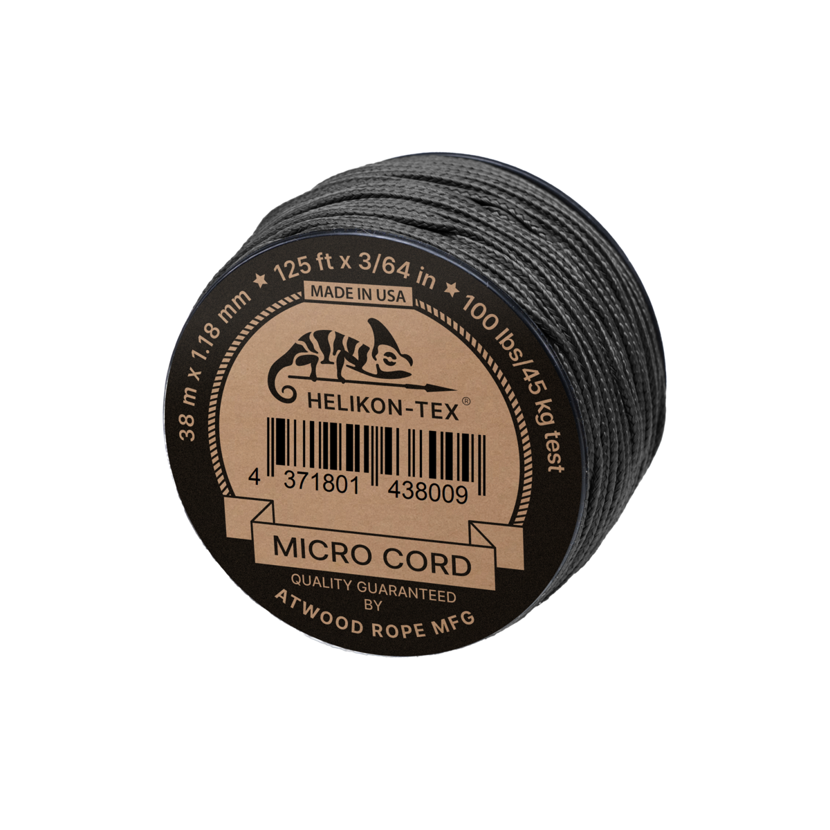 Sfoară Micro Cord Helikon-Tex 100lb Neagră