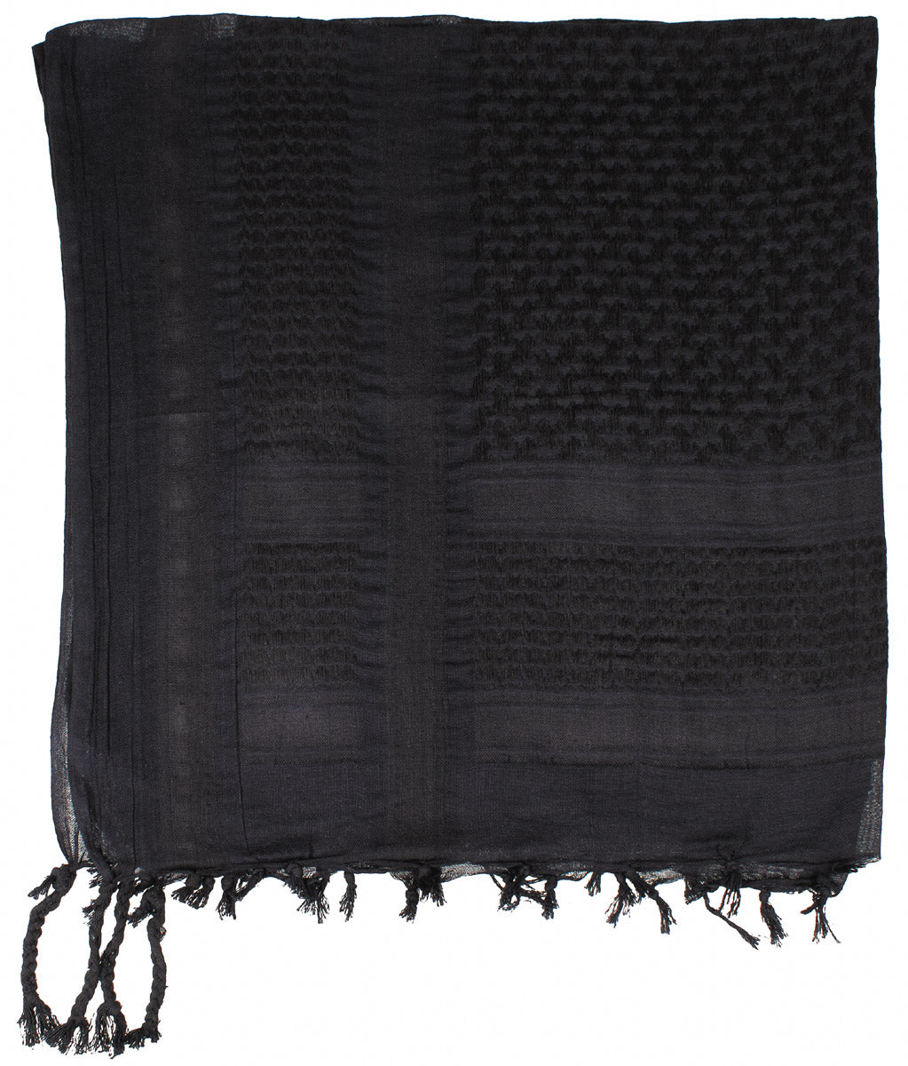 Shemagh Clasic Negru MFH - 100% Bumbac, 110x110 cm