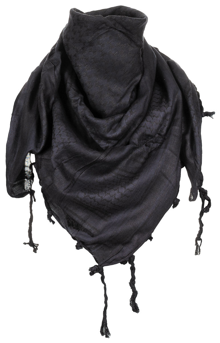 Shemagh Clasic Negru MFH - 100% Bumbac, 110x110 cm