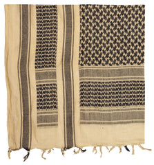 Shemagh Clasic Sand-Negru MFH - 100% Bumbac, 110x110 cm