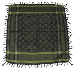 Shemagh Clasică Totenkopf Oliv-Negru MFH - 100x100 cm, Confort Ridicat