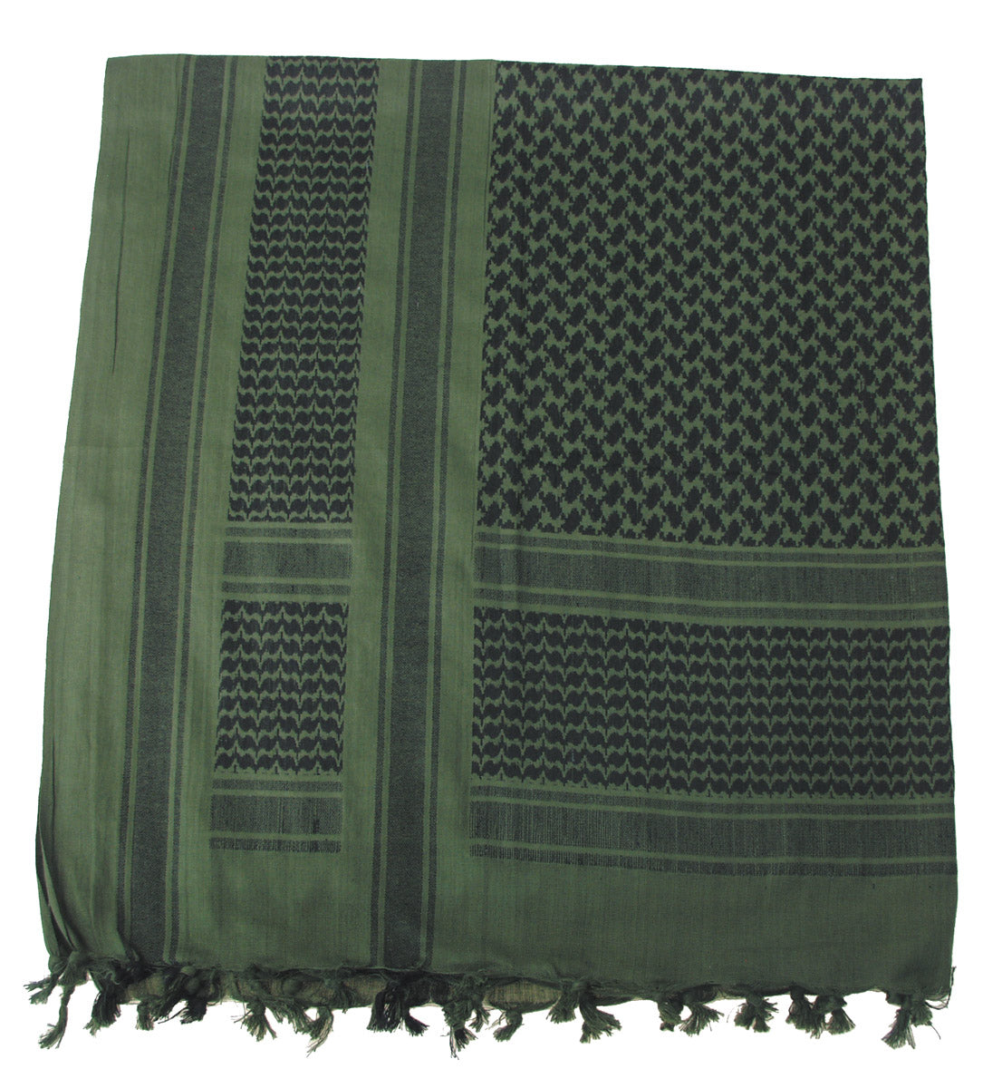 Shemagh Eșarfă Clasic Oliv-Negru MFH - 100% Bumbac, 110x110 cm