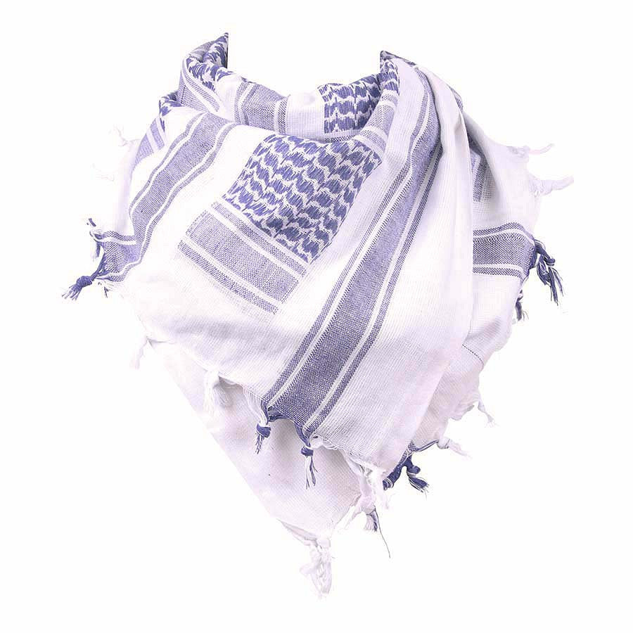 Shemagh PLO Blauw/Wit - Protecție și Stil Tactic
