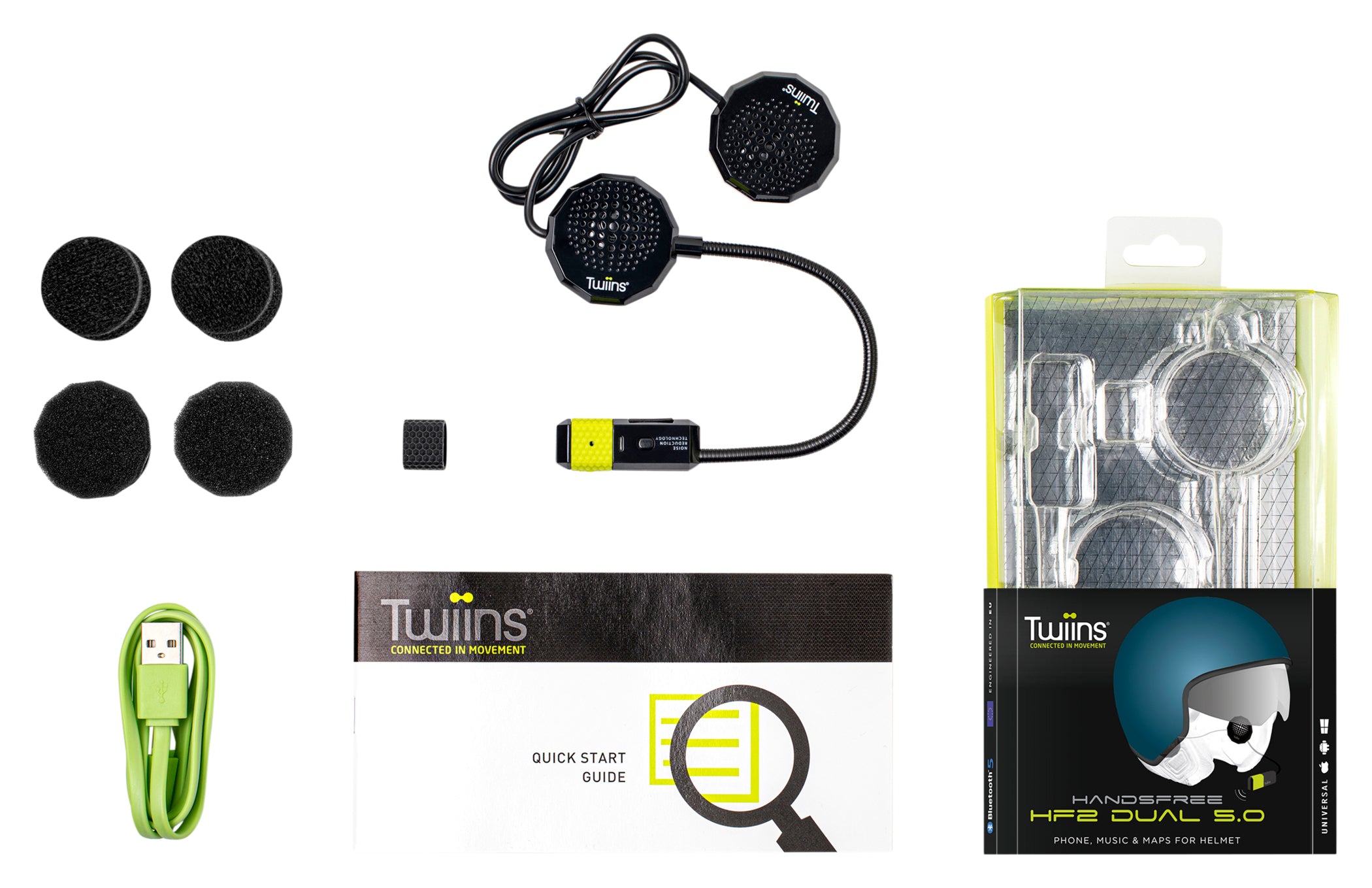 Sistem Comunicare Moto HF2 Dual 5.0 Twiins - Bluetooth, HQ Sound