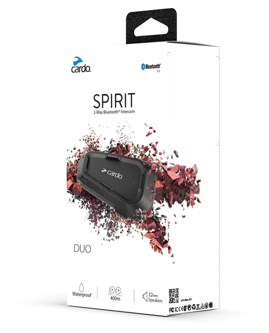Sistem Comunicare Moto Spirit Duo Cardo - Bluetooth 5.2, Rezistent la Apă