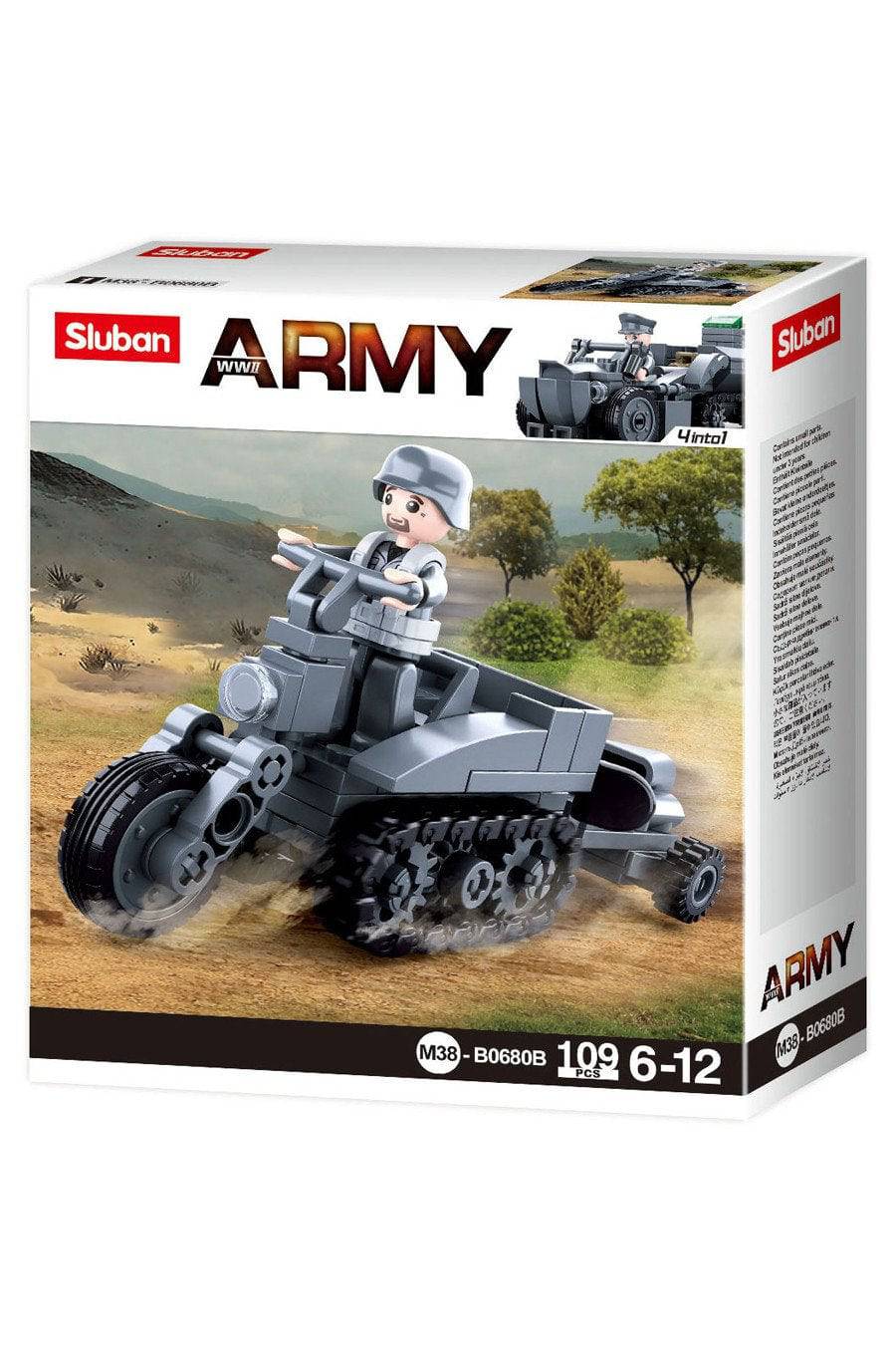 Sluban German Army Half Crawler Type Motorcycle M38-B0680B