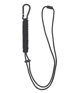 Șnur Lanyard Paracord Mil-Tec cu Carabinieră – 57 cm, Prindere Rapidă, Negru