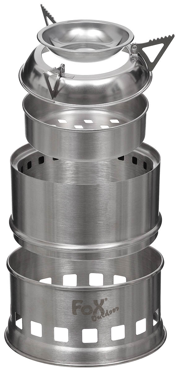 Sobă Pliabilă "Forest" Inox FoxOutdoor - 410g, Dim. 8x13 cm