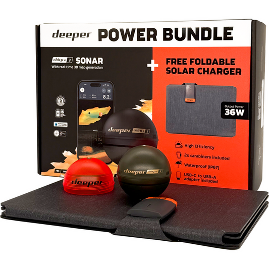 Sonar Deeper Smart Chirp+ 3.0 + Încărcător Solar 36W - Performanță și Autonomie - 1