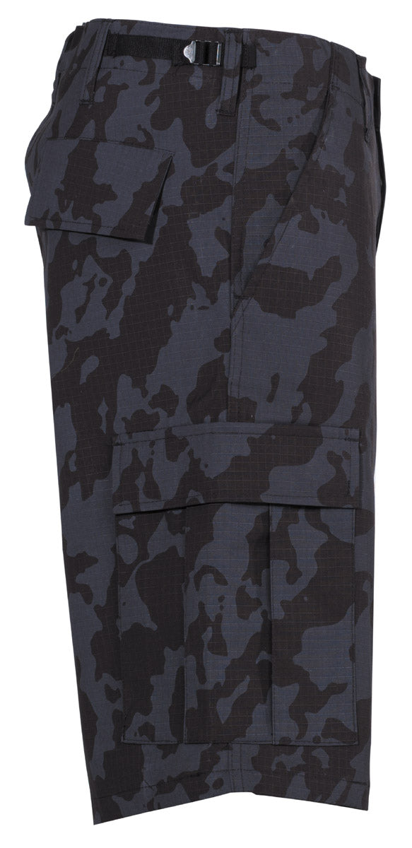 Șorturi US BDU Rip Stop Night Camo MFH - Talie Ajustabilă, Buzunare Cargo