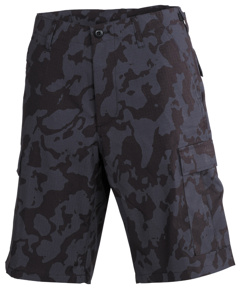 Șorturi US BDU Rip Stop Night Camo MFH - Talie Ajustabilă, Buzunare Cargo