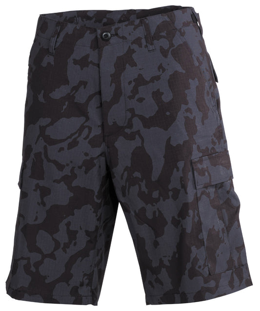 Șorturi US BDU Rip Stop Night Camo MFH - Talie Ajustabilă, Buzunare Cargo