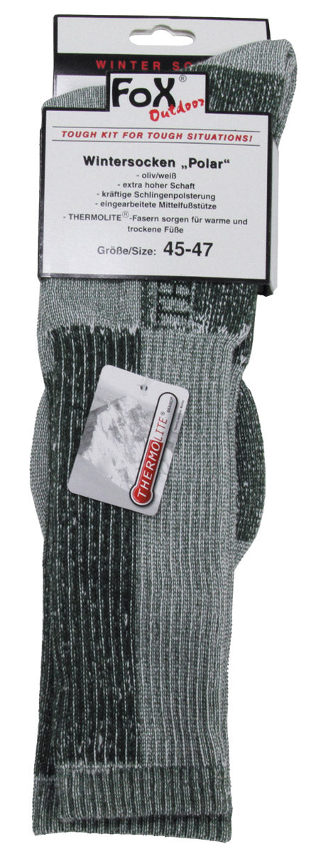Șosete Iarnă Polar OD Green FoxOutdoor - Gambă extra înaltă, THERMOLITE®