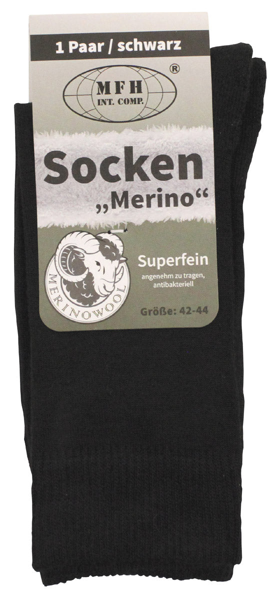 Șosete Merino Negru MFH - 40% Lână Merino, Anti-Miros