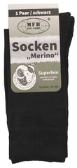 Șosete Merino Negru MFH - 40% Lână Merino, Anti-Miros