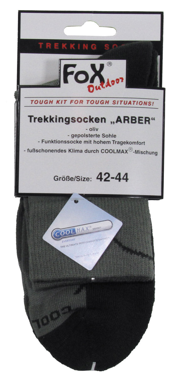Șosete Trekking "Arber" Oliv FoxOutdoor - Talpă Căptușită, COOLMAX®