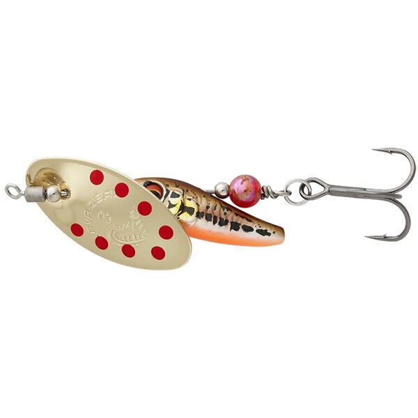 Spinner Savage Gear Sticklebait Nr.4 - 9.1g, Gold Red, Sinking - 1