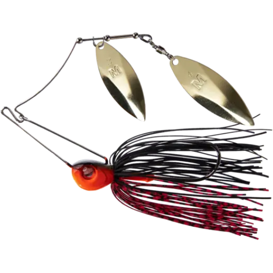 Spinnerbait Arm Lock Mustad - 21g, Negru Portocaliu, Rezistență Maximă